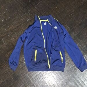 adidas Blue and Yellow Lightweight Athletic Jacket